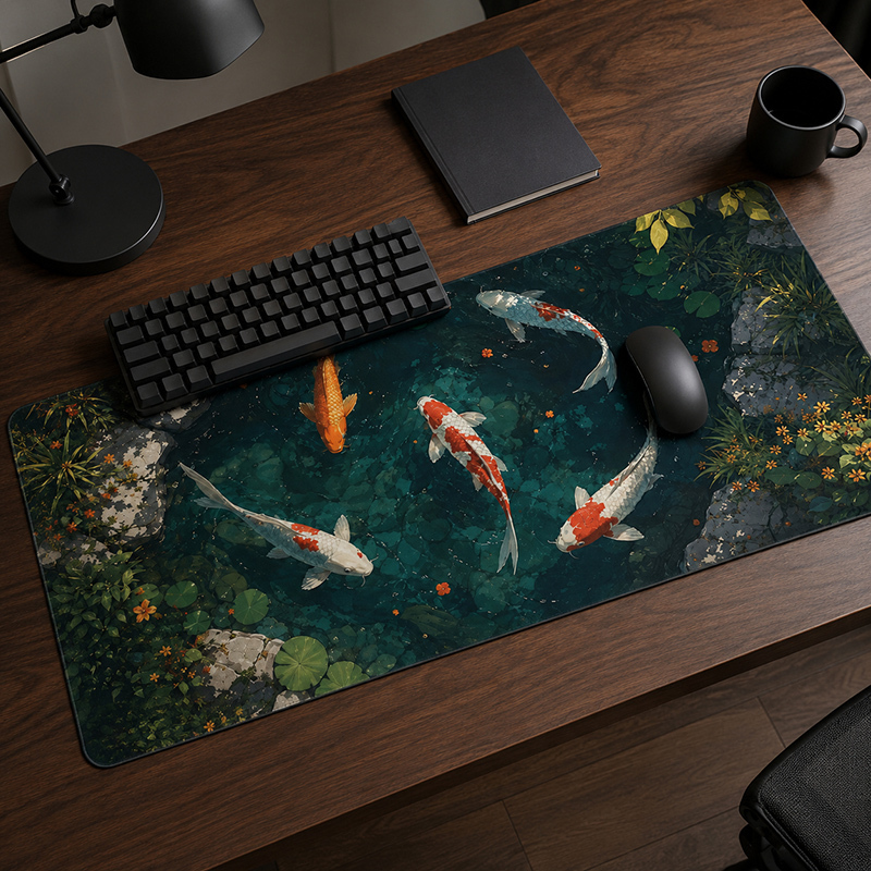 Home Gym Xxl - Mouse Pad Dark Koi Pond Gamer