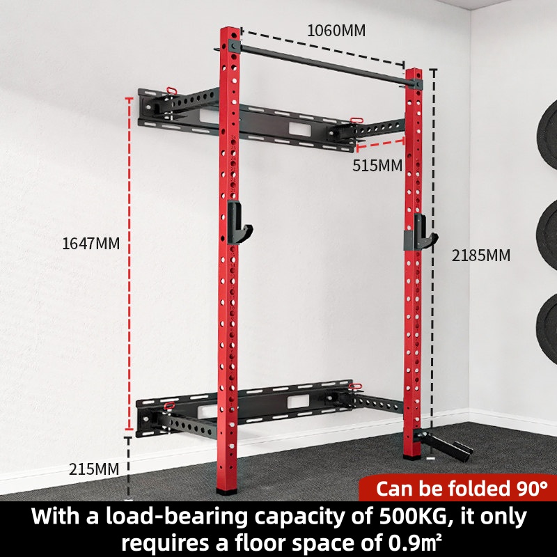 Home Gym Folding Rack - English：Adjustable Power Cage Wall Mounted Folding