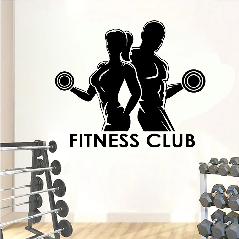 Home Gym Aesthetic - Man Woman Gym Wall Stickers Fitness