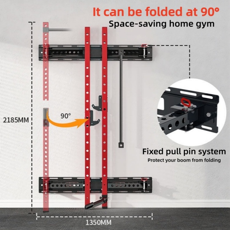 English：Adjustable Power Cage  - Home Gym Folding Rack ulasan dan harga