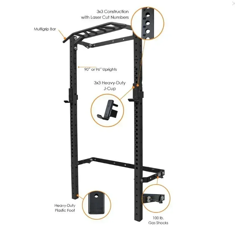 Gym and Home Use Fitness Equip - Home Gym Folding Rack ulasan dan harga