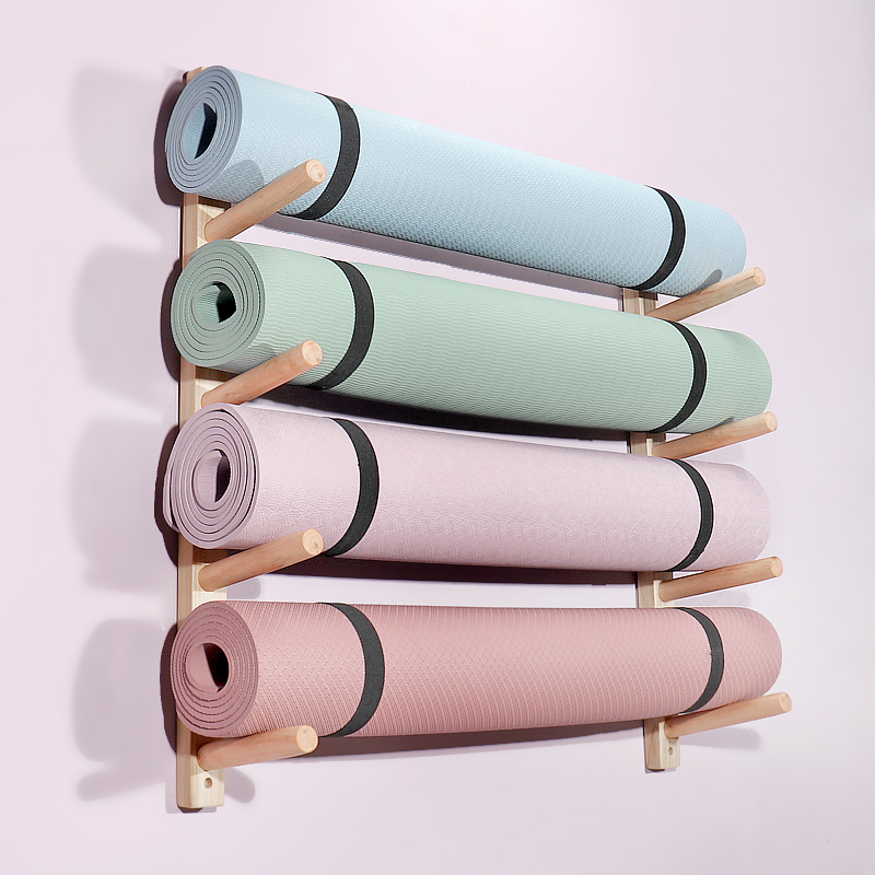 Wooden Yoga Mat Holder Wall Mo - Home Gym Folding Rack ulasan dan harga