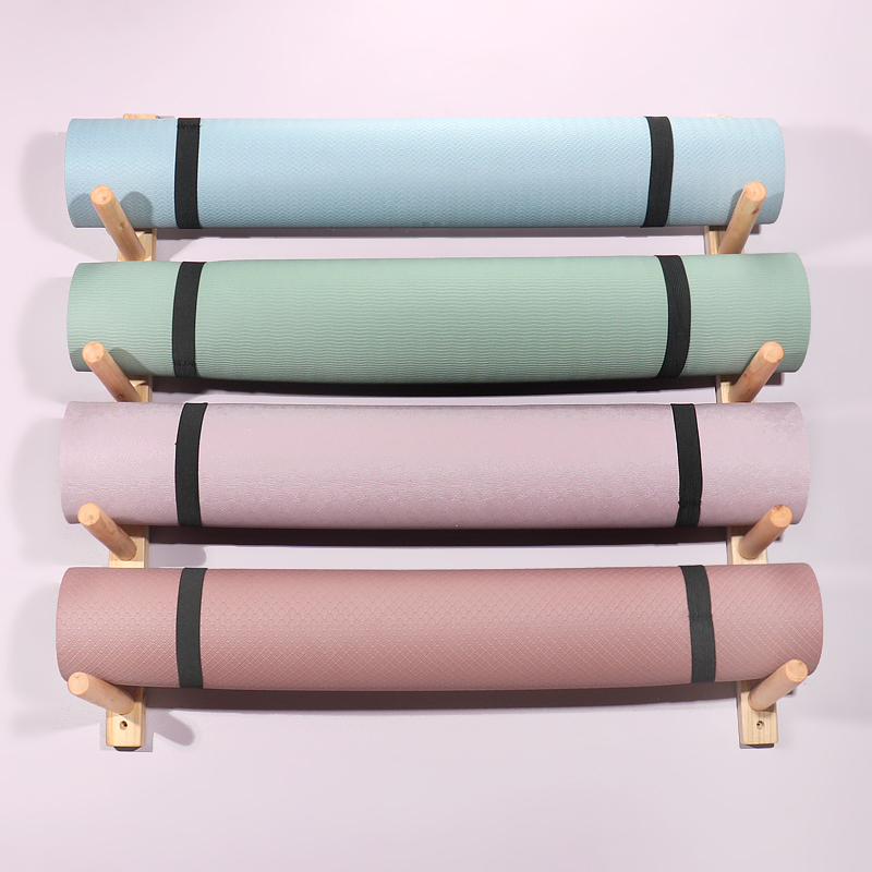 Wooden Yoga Mat Holder Wall Mo - Home Gym Folding Rack ulasan dan harga