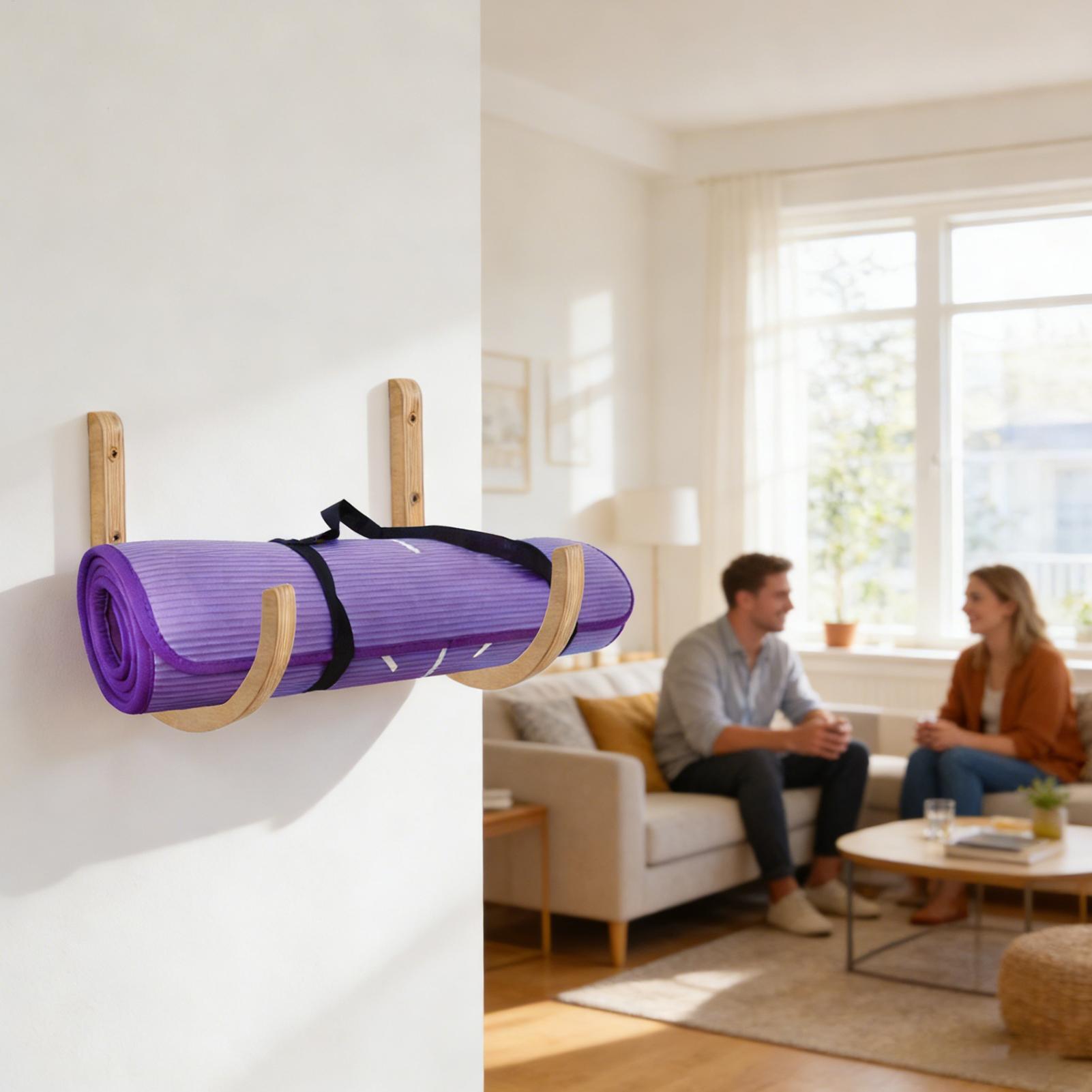 Yoga Mat Holder 2 Pieces Woode - Home Gym Folding Rack ulasan dan harga