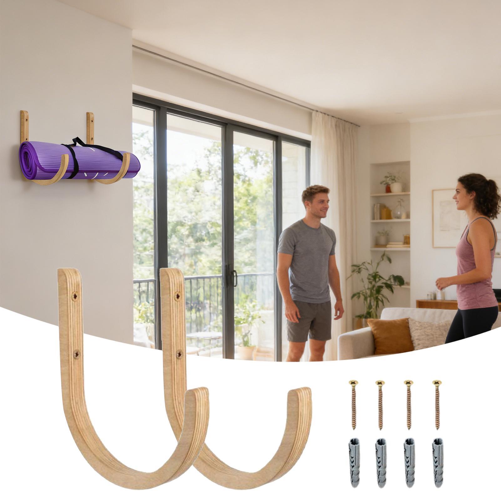 Yoga Mat Holder 2 Pieces Woode - Home Gym Folding Rack ulasan dan harga