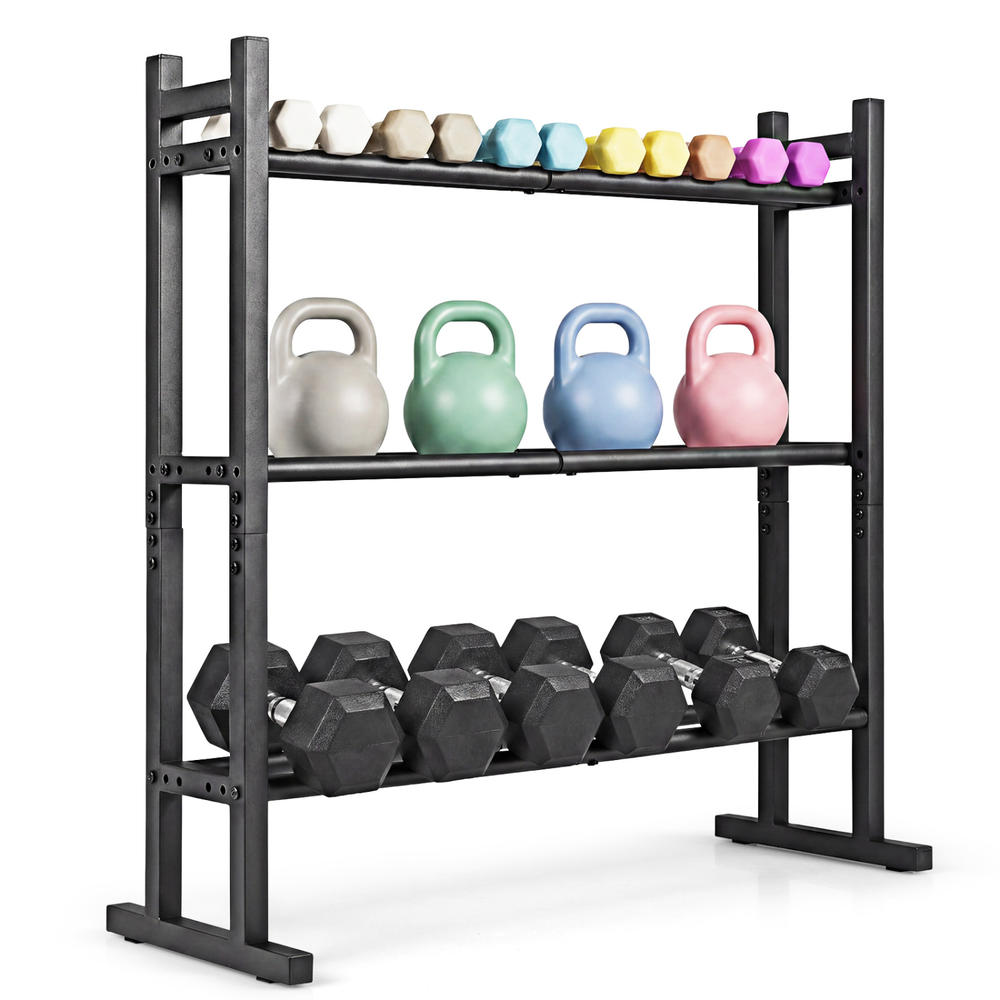 Heavy Duty 3-Tier Dumbbell Rac - Home Gym Gym Equipment ulasan dan harga