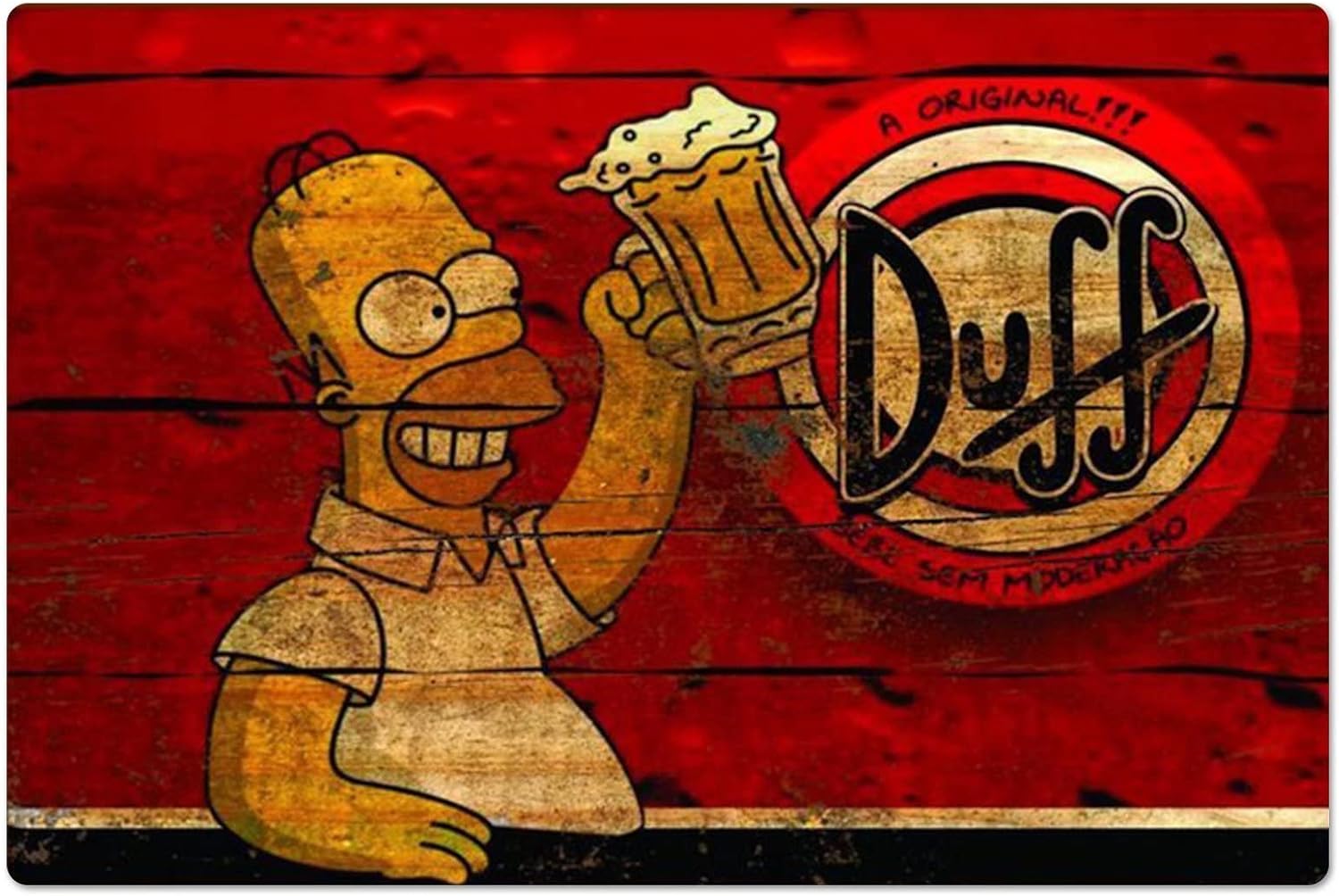 Retro Metal Poster Homer Duff  - Home Gym Aesthetic ulasan dan harga